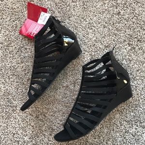 Black Wedge Sandals